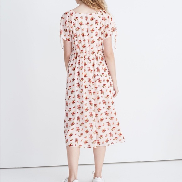Madewell Tie-Sleeve Ruffle-Waist Midi Dress in Countryside Blooms size 00 - Picture 4 of 12